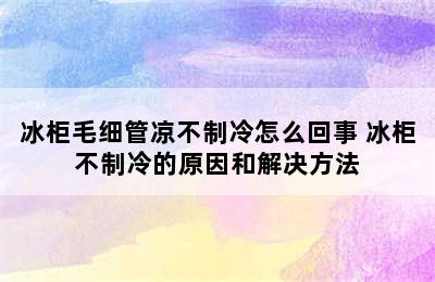 冰柜毛细管凉不制冷怎么回事 冰柜不制冷的原因和解决方法